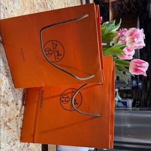 Hermès Orange Shopping Bags